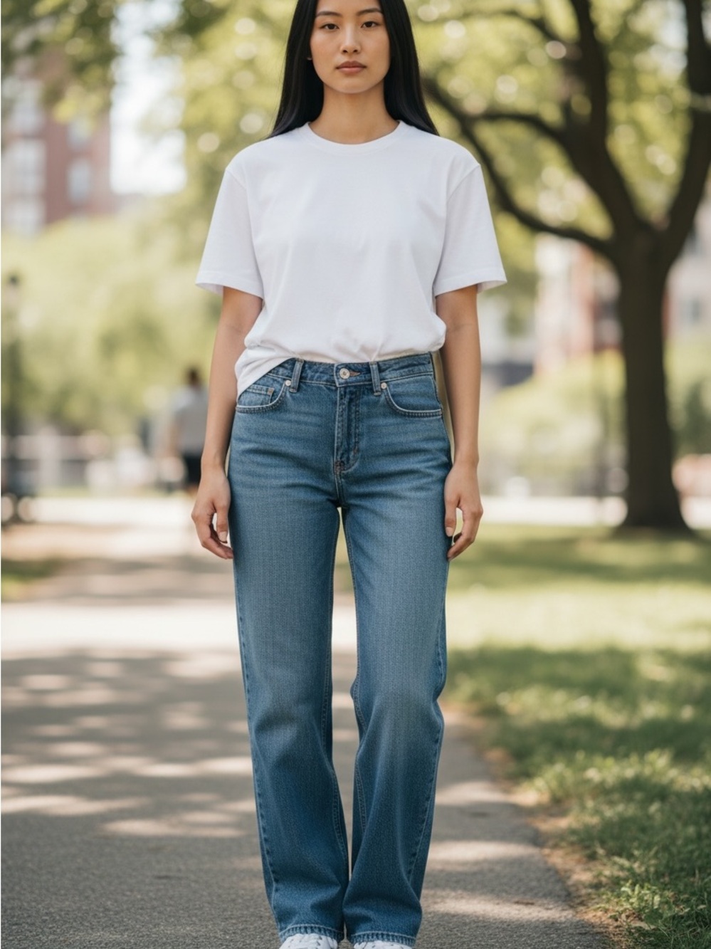 Seven7 Straight Leg Jeans in Medium Blue Wash